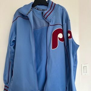 Blue and Red Logo Track Jacket
